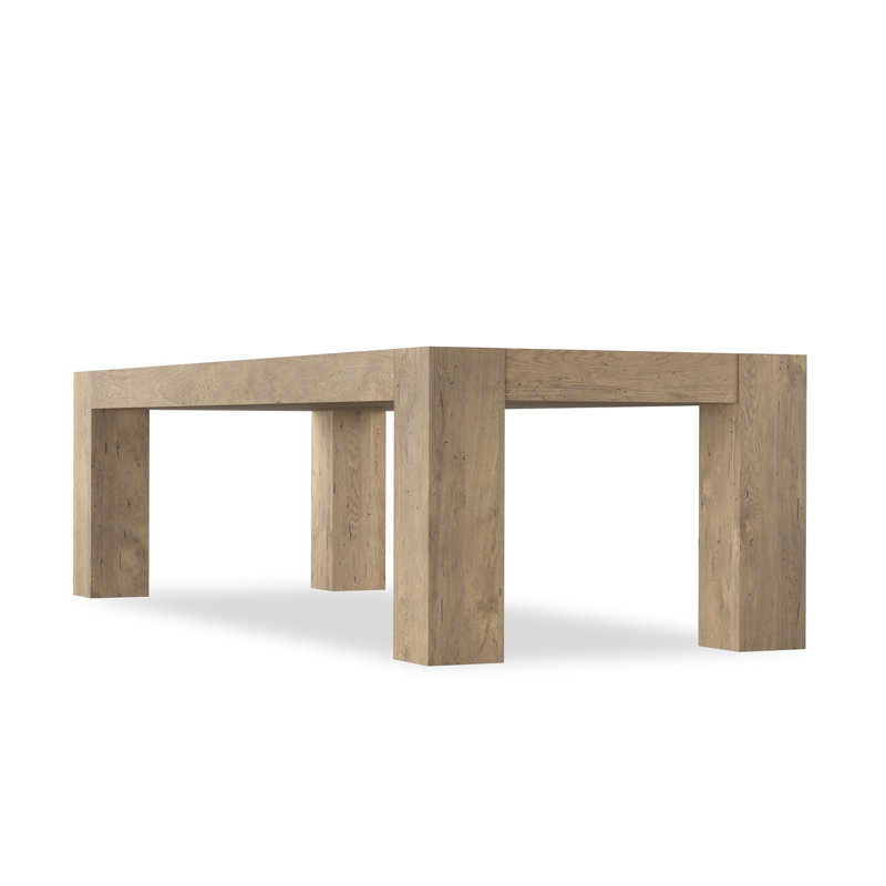 Abaso Dining Table, Whitewash Rustic Wormwood Oak, 30'' H x 108'' W x 43'' D