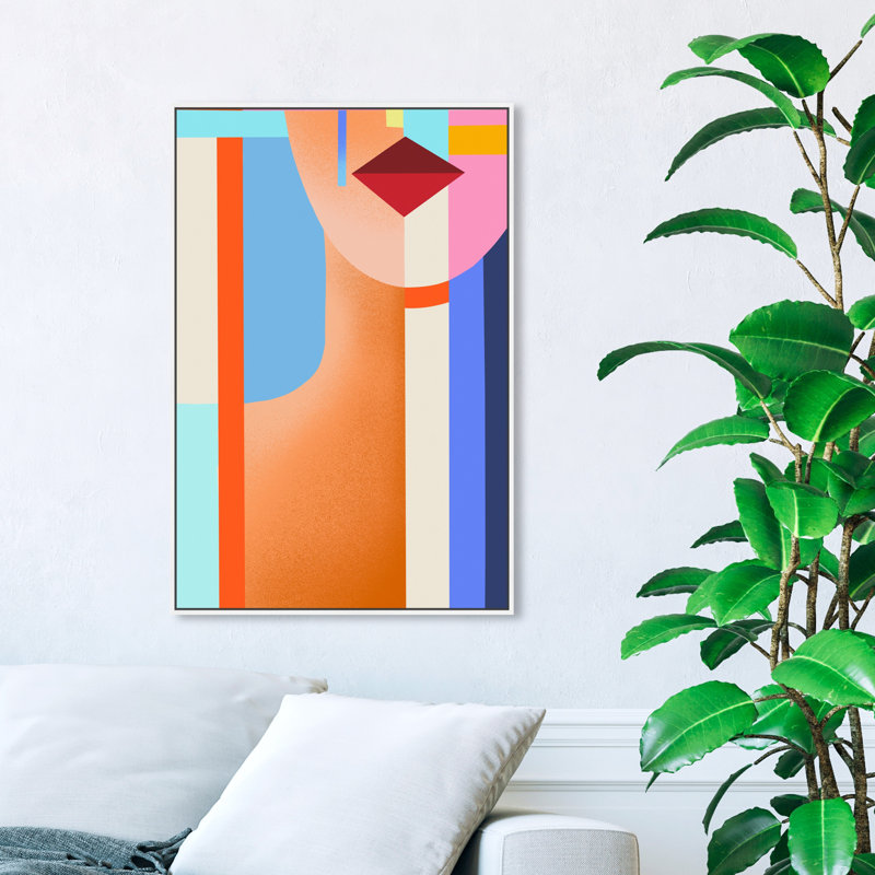 Abstract Shaped Lady III Print, 24" H x 16" W, White Framed