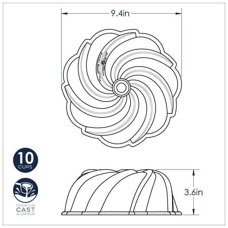 Nordic Ware Bundt® Aluminum Non-Stick Novelty Round Pan