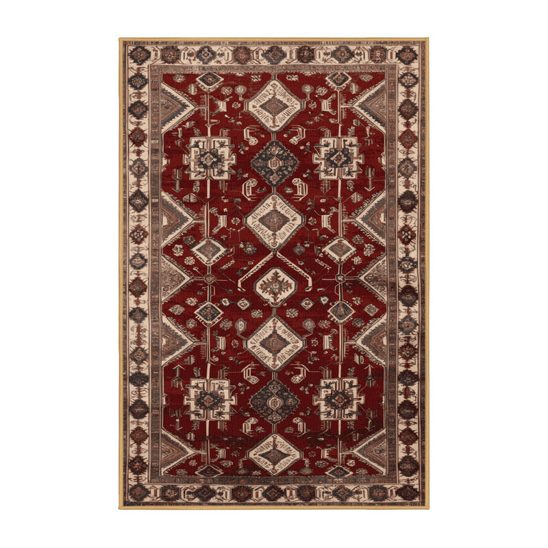 Machine Washable Persian Brown Area Rug, Rectangle 2' x 3'
