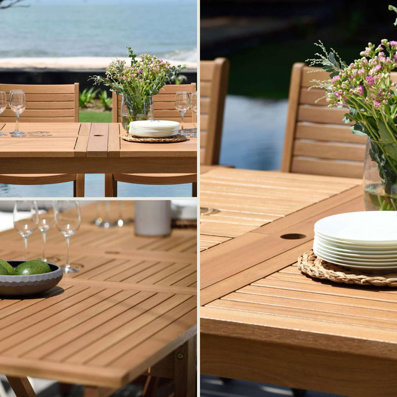 Amazonia Outdoor Patio 11pc 100% FSC Certified  Wood Dining Set, Gray