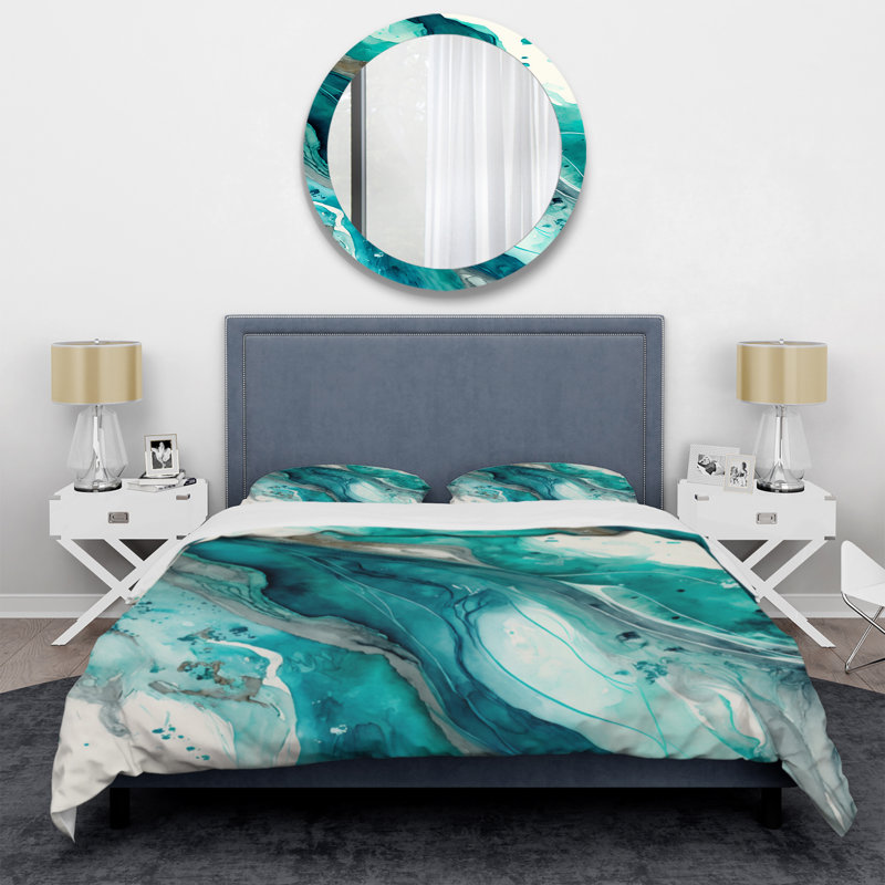 Ensemble de housse de couette en microfibre / polyester Turquoise Waves In Paradise