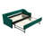 Twin Size Upholstered Daybed with Trundle,USB Port ,Side Pockets,Velvet Daybed with Button on Back and Piping on Waved Shape Arms for Bedroom Guest Room-1914367476