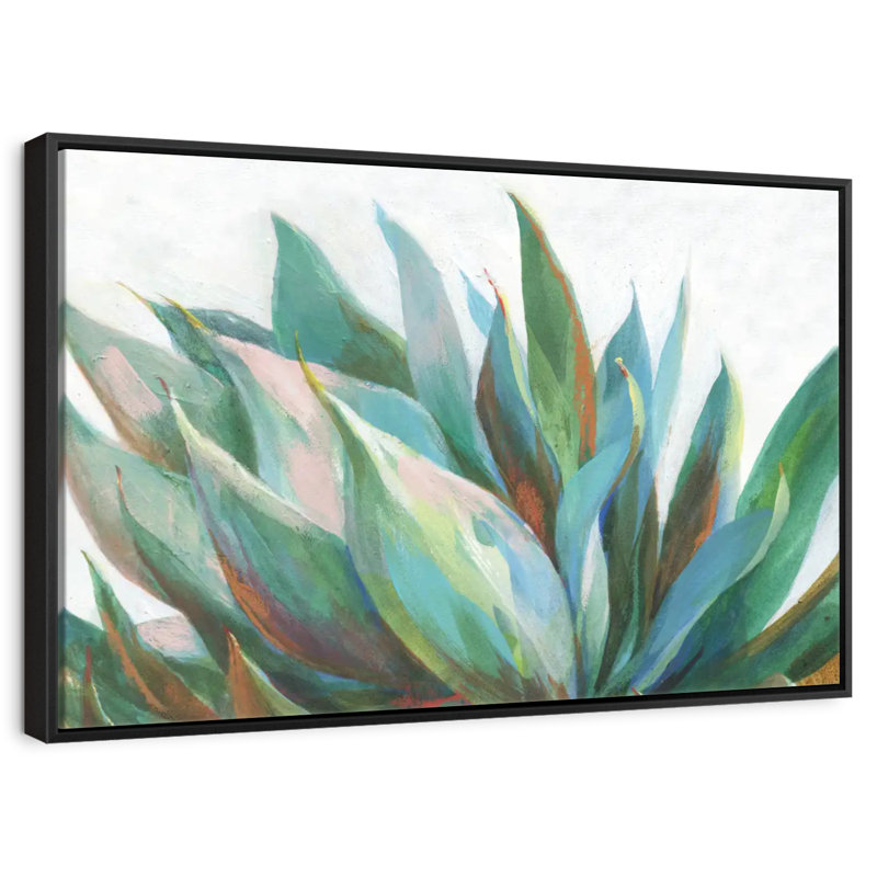 Agave vibrant, Cadre flottant noir, 31 po x 21 po