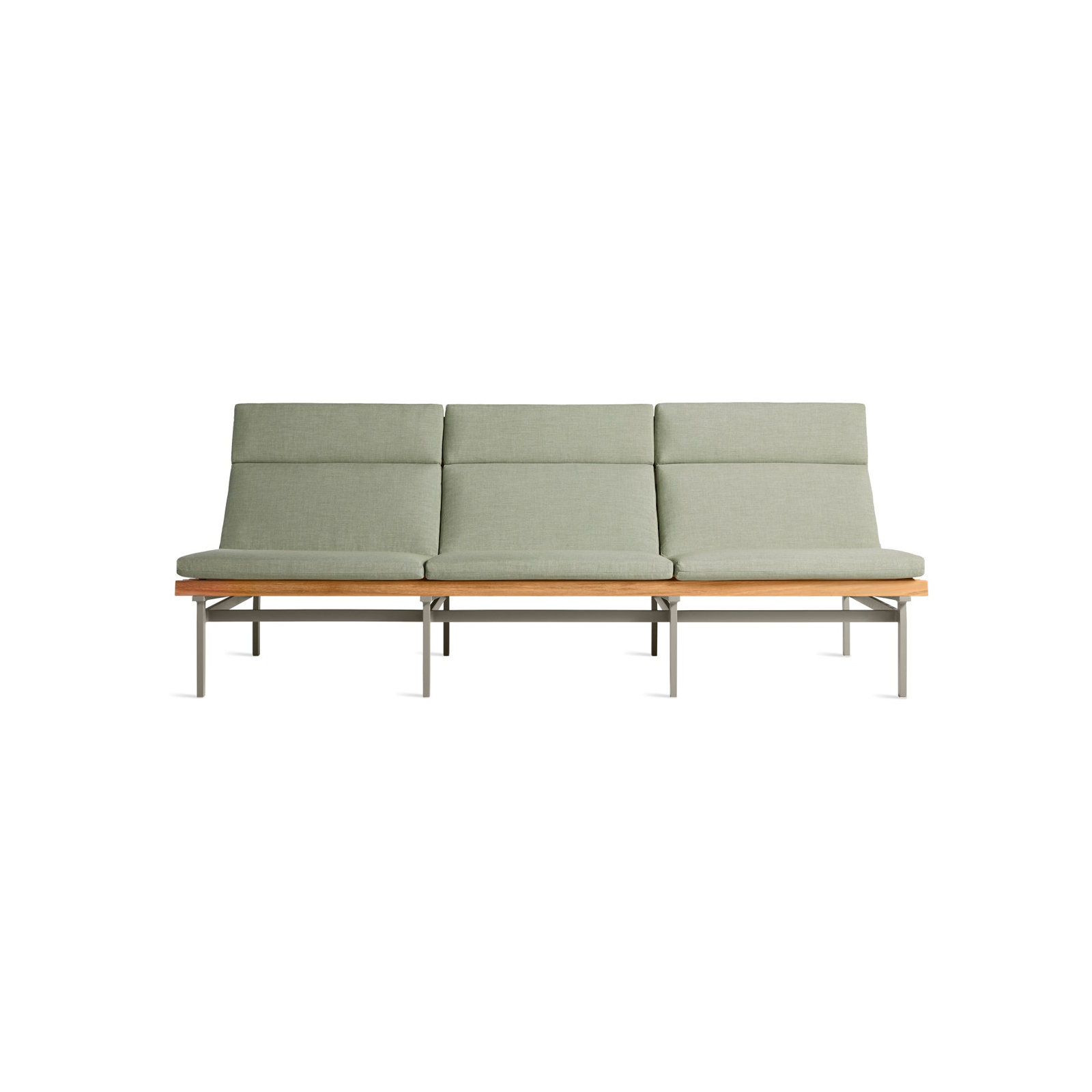 Perch 88'' Wide Powder Coated Aluminum Patio Sofa with Cushions, Charcoal, Sunbrella Oasis