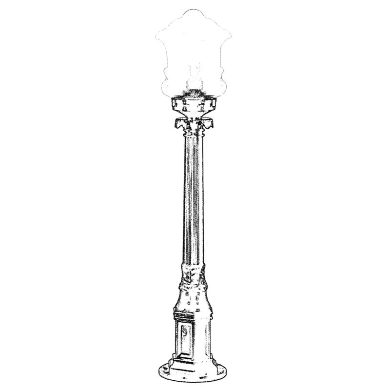 Aarjan Frosted Lamp Post (Full)
