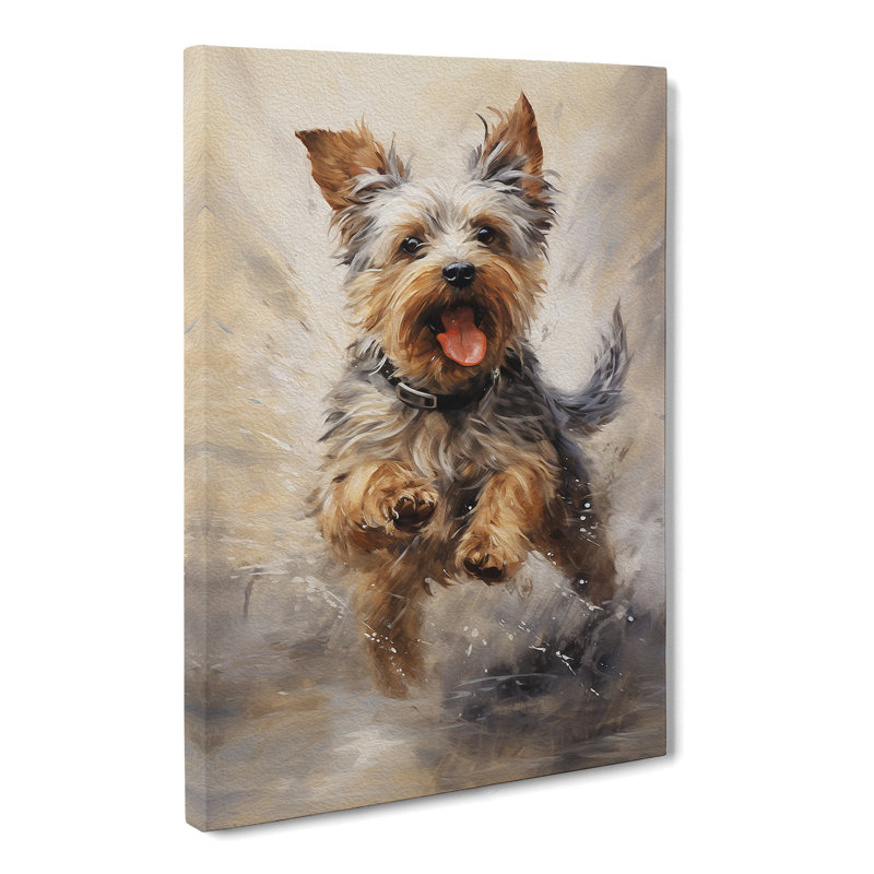Yorkshire Terrier Action Painting - Wrapped Canvas, 76cm H x 50cm W x 3cm D