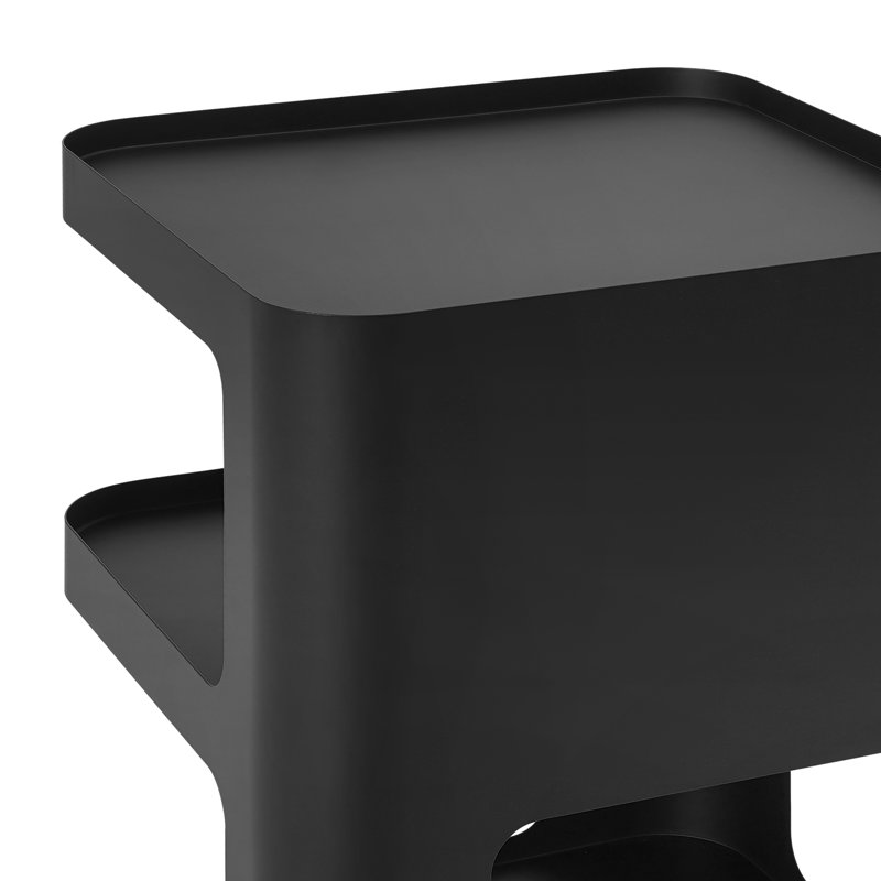 Table d'appoint moderne, table de chevet en métal, table de bout moderne, 21.26" H x 15.75" W x 15.75" D, Noir