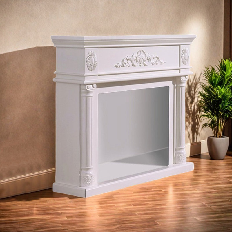 Foyer moderne moderne avec des sculptures élégantes, H 41,73 po x l 47,24 po x P 12,59 po, Blanc