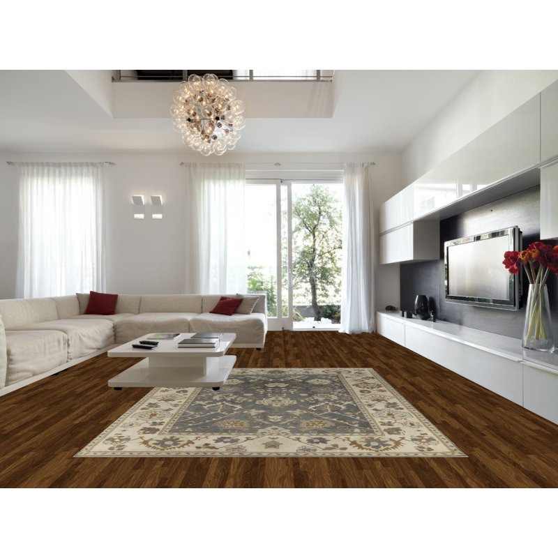 Tapis gris ardoise en laine Oushak 9 x 12 po