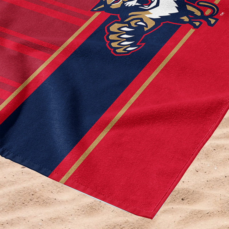 Serviette de plage NHL Florida Panthers Champs Unifier - Serviette de piscine ou de plage sur le thème du hockey, douce et absorbante - 30 x 60 pouces