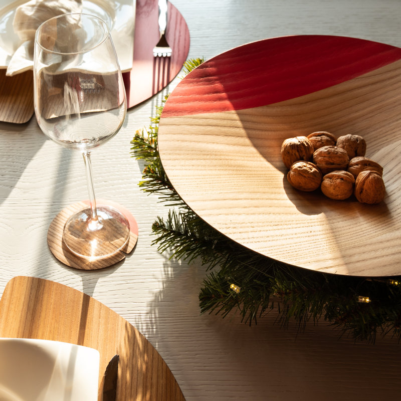 LIGNIS® Nelumbo Wood Sweet Bowl, Red/Oak