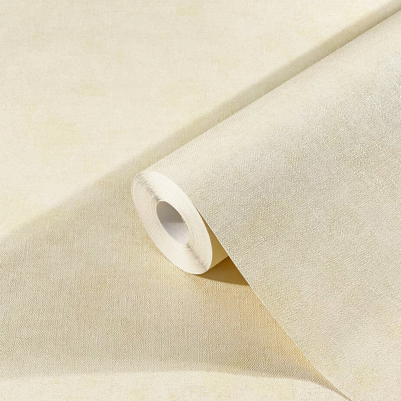 Amogh Collection Shimmery Plain Texture 10.05m x 53cm Wallpaper Roll, Yellow