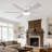 55" 6-blade White Ceiling Fans With Lights And Remote Control,RGB Multicolor Nightlight-706936518
