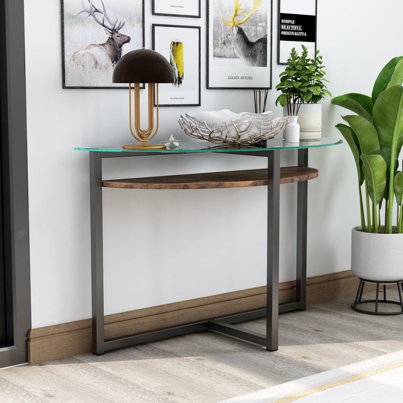 47'' Glass Top Console Table