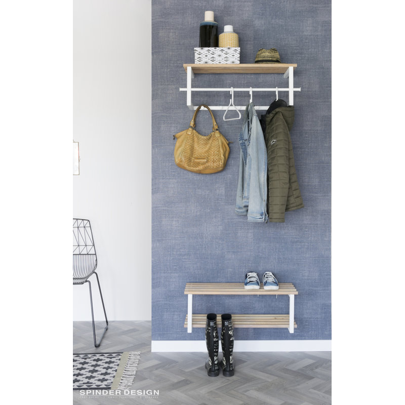 House Of Heritage Wall 5 - Hook Wall Mounted Coat Rack, White