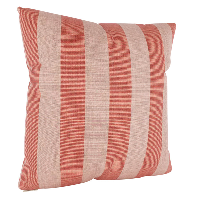Coussin décoratif intérieur / extérieur Lani Sunbrella®, Rose / crème, Carré 14 po