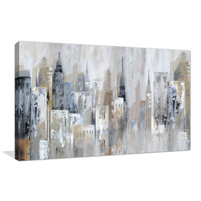 Bay City Reflection - peinture sur toile à cadre flottant