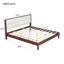 Solid Wood Queen Size Platform Bed Frame With Beige Velvet Upholstered Headboard-222622707-222622704