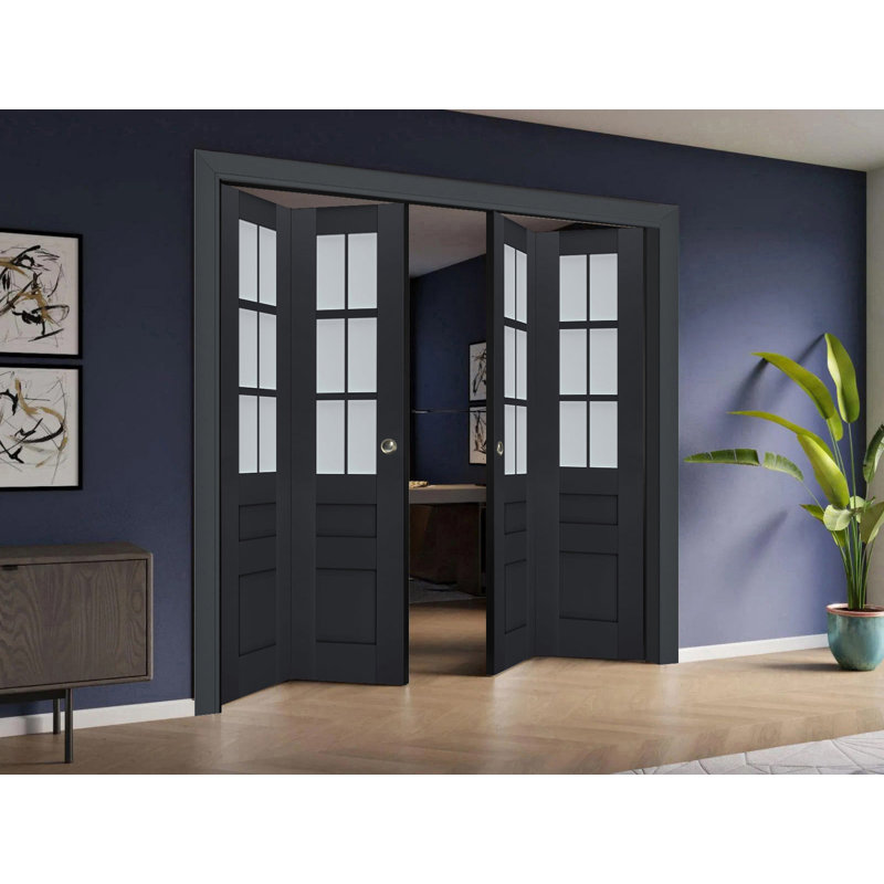 Dalle de porte standard en bois manufacturé massif Veregio, 32 po x 96 po, Antracite