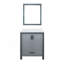 Meuble-lavabo gris foncé 30 po X P 22 po D, plateau en quartz blanc et Miroir-2017603429