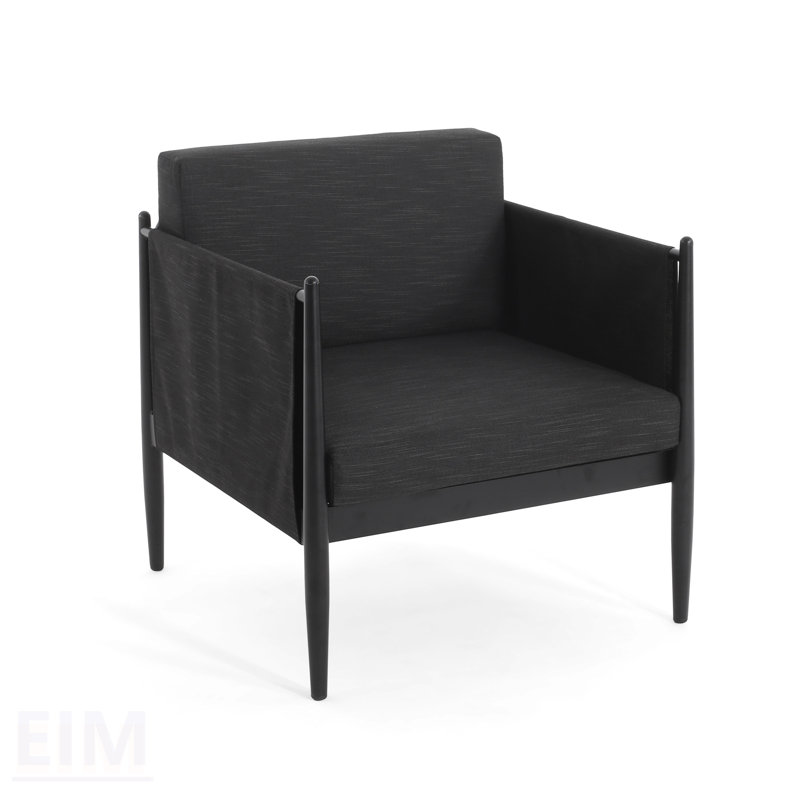 Fauteuil club d'extérieur moderne Dawson avec structure en aluminium robuste et coussins résistants à l'eau pour des sièges élégants et durables