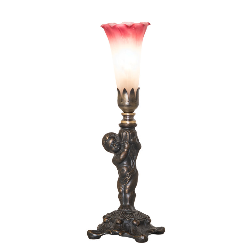 Torchiere Table Lamp, Pink/White