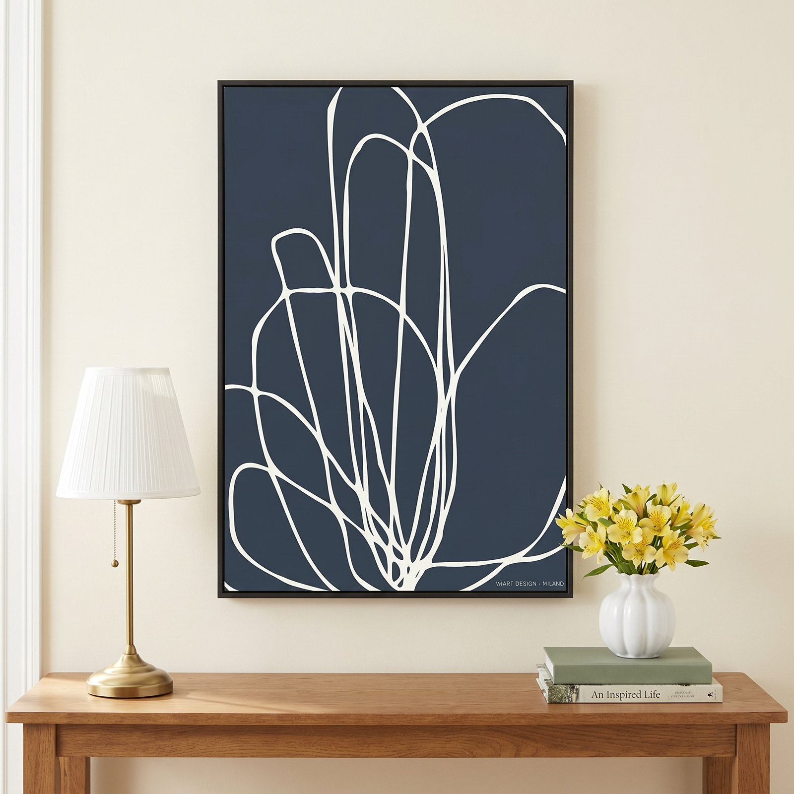 Tracings 4 by Romina Gadler, Black Framed Canvas, 38" H x 26.5" W x 1.25" D