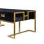 Table basse moderne moderne noire avec 4 tiroirs et base dorée de 47,3 po (table incluse seulement)-2108357457