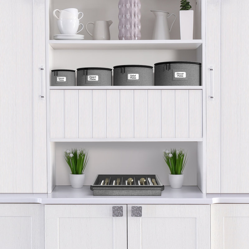 Organisateur de vaisselle Sorbus China, Gris, 6" H x 9" W x 9" D