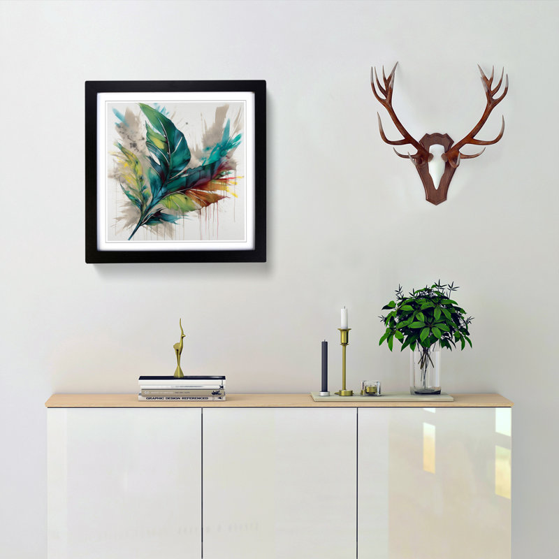 Tropical Leaf - Framed Print, Black