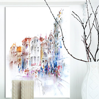 «City and People», reproduction de peinture à l'huile sur toile tendue