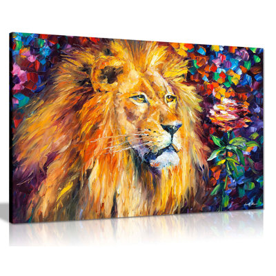 Lion 1 Piece Wrapped Canvas Painting