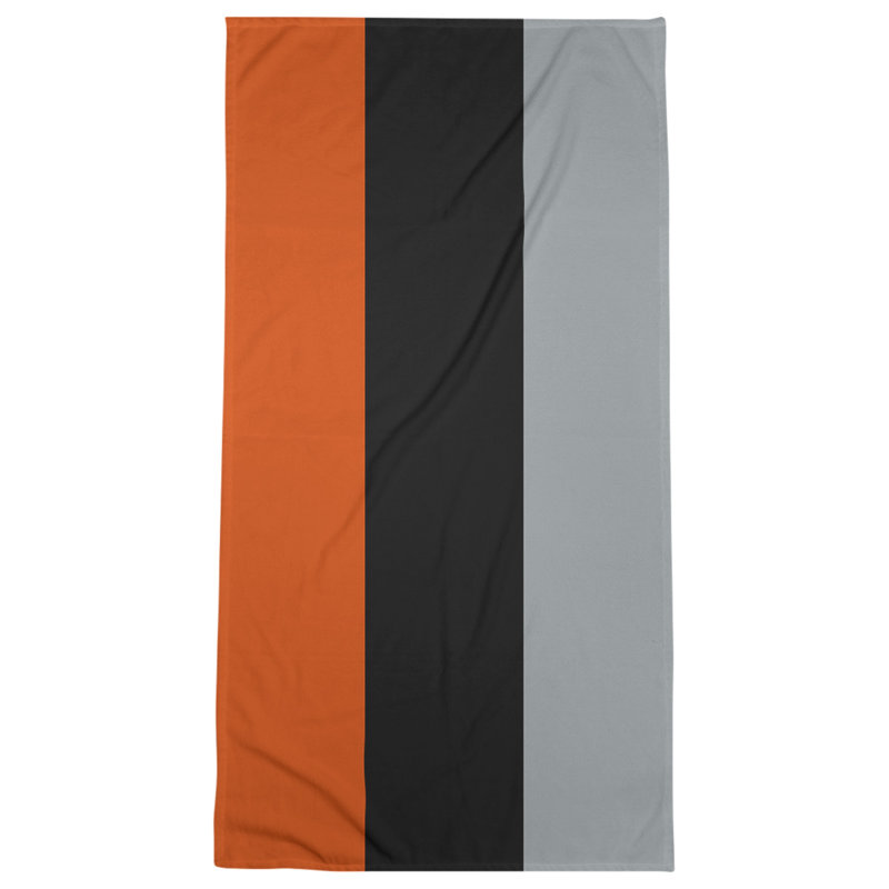 Lightweight Beach Towel, Orange/Black/Gray, Microfiber