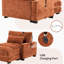 Chaise longue modulaire en chenille avec accoudoirs, port USB, porte-gobelet et porte-téléphone - chaque siège avec support-967759