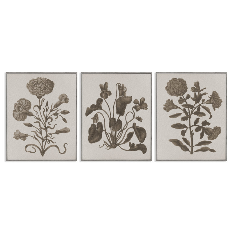  Ensemble de 3 giclées Vintage Country Botanicals par Lil 'Rue, H 14 po x l 11 po, Estampe numérique Farmhouse