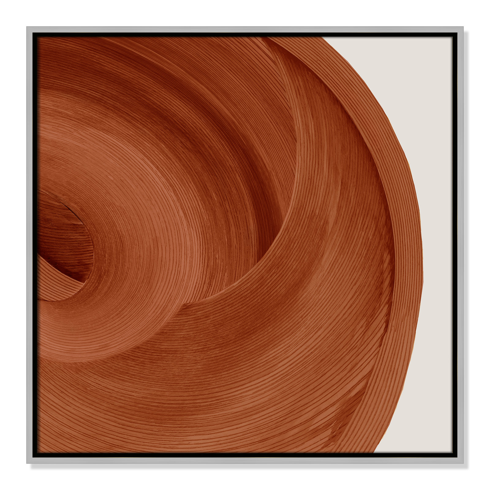 Affogato - Floater Frame Painting Print on Canvas, 25.5" H x 25.5" W x 2" D, Silver 