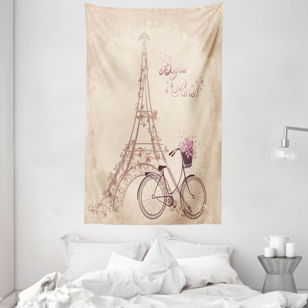 Wandteppich, Französisch Eiffelturm, Paris, Beige