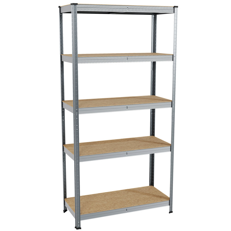 Vida Metal Height -Adjustable Shelving Unit, Galvanised, Large