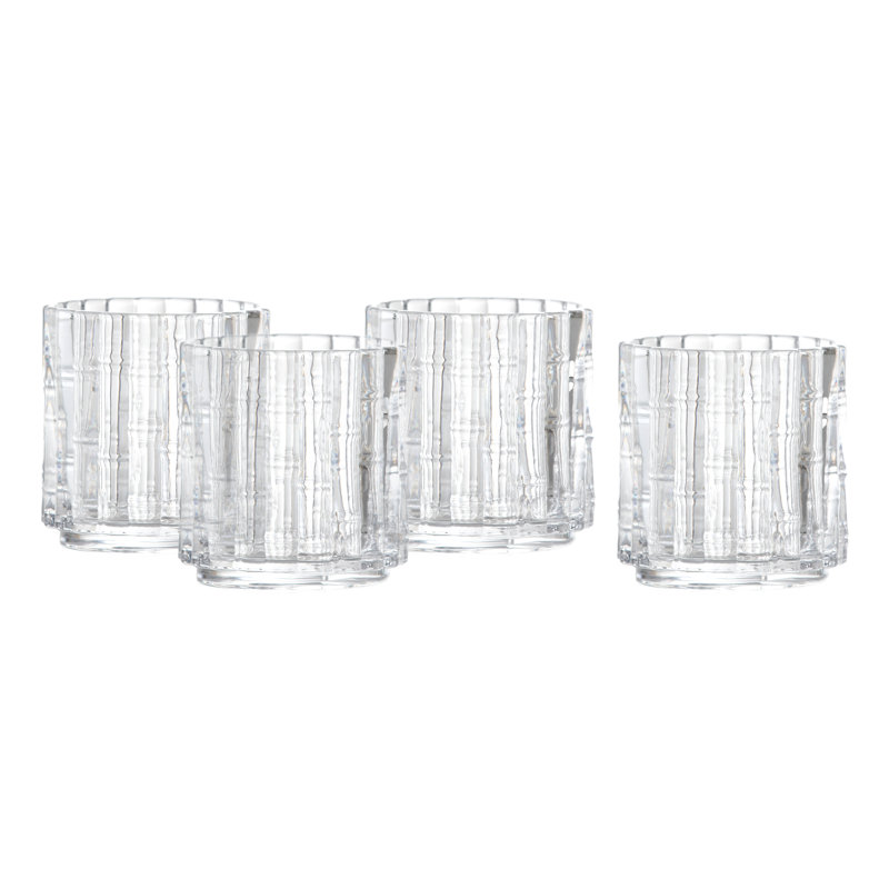 Fortessa Mahalo Glass, 11 Ounce Double Old Fashioned (Set of 4), Clear
