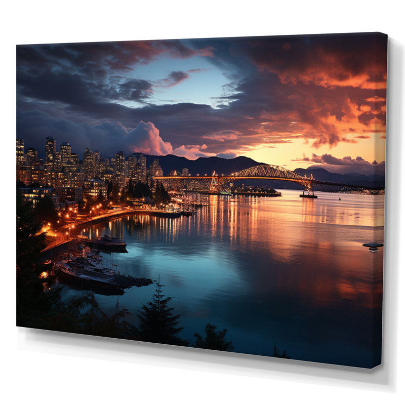 Canada Twilight, reproduction d'art sur toile, H 24 po x l 32 po x P 1 po, Toile tendue