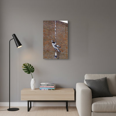 Climbing Figure Urban Graffiti Canvas Wall Art