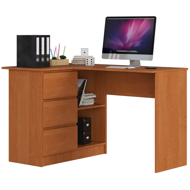 Theroux L-Shape Desk, Alder, Left