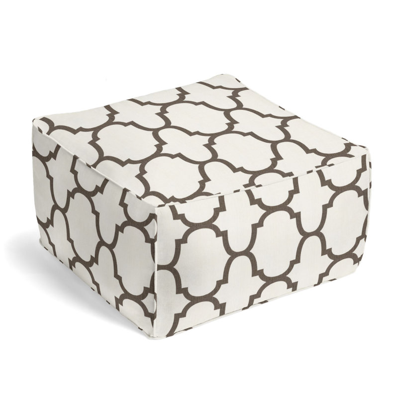 Upholstered Pouf, Clove 100% Linen