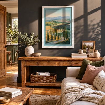 Tuscan Hillside Rustic - Framed Print
