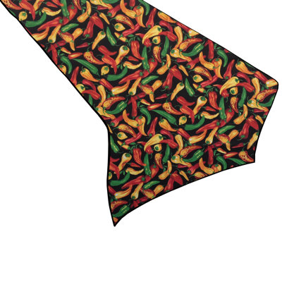 Chili Pepper Print Taffeta Table Runner