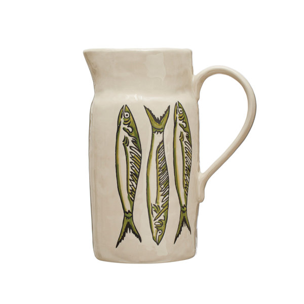 https://assets.wfcdn.com/im/58977983/resize-h600-w600%5Ecompr-r85/2419/241989454/Bella+Coastal+Stoneware+Pitcher+With+Painted+Fish.jpg