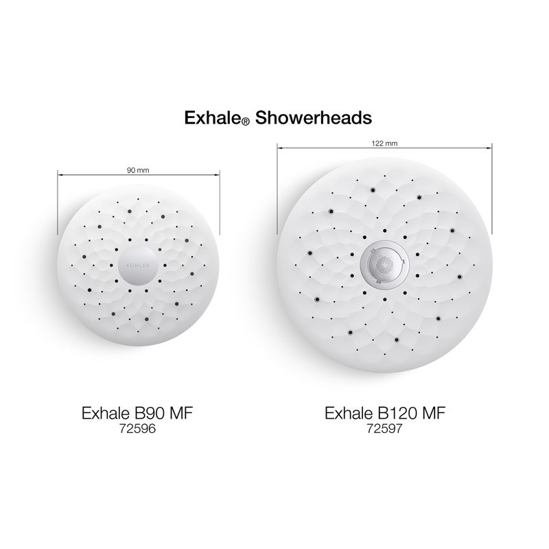 Exhale B120 Multi Function Adjustable Shower Head, Polished Chrome, 2.0 GPM