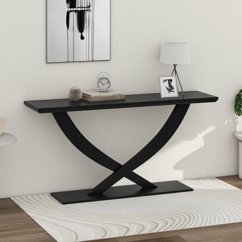Console Home Home Modern, avec pieds croisés, Noir