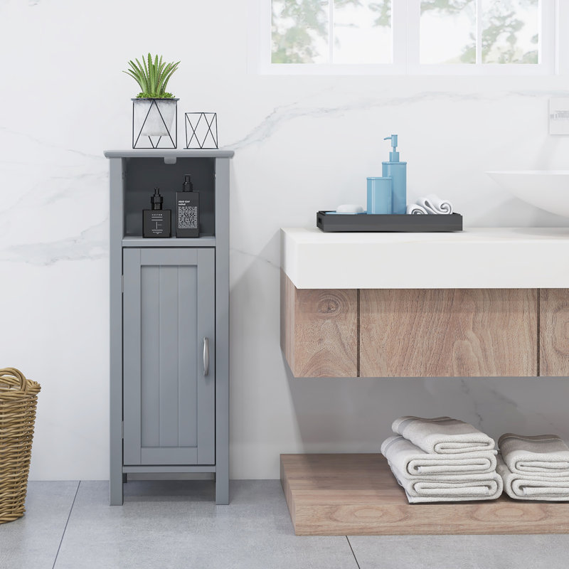 Armoire de salle de bain sur pied l 12 po x H 31,5 po x P 12 po Amany, Gris